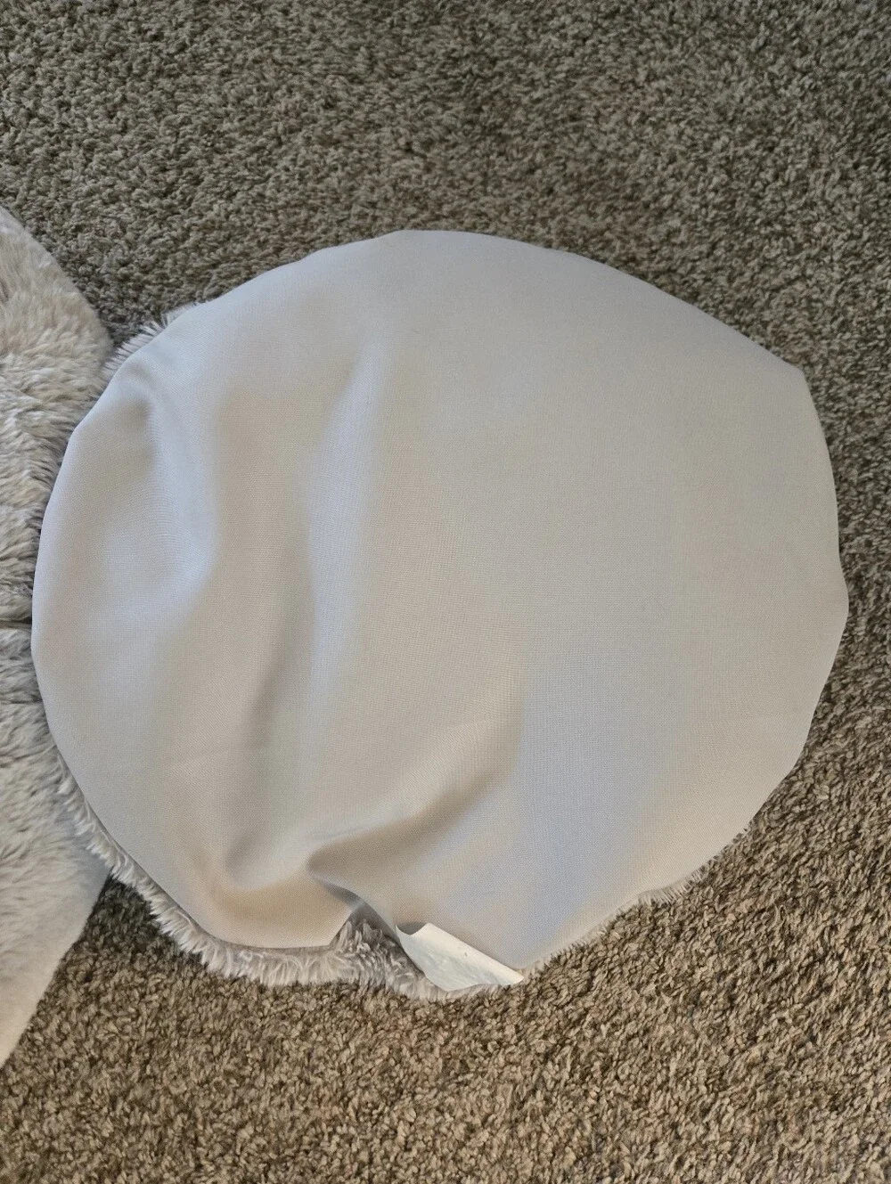 IKEA Plush Round Dog Bed in Cream